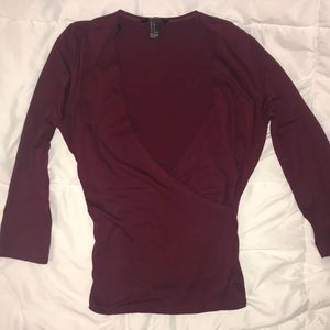 Maroon low cut top
